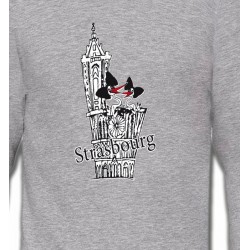 Sweatshirts Alsace  souvenir T-Shirt Cathédrale de Strasbourg avec cigognes