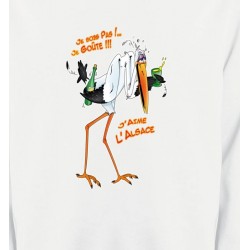 Sweatshirts Humour/amour Cigogne J'aime l'Alsace