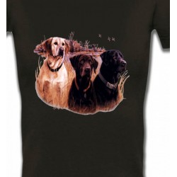 T-Shirts T-Shirts Col V Femmes Trois chiens de chasse