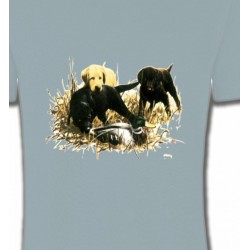 T-Shirts Chasse et Pêche Labradors qui jouent (Y)