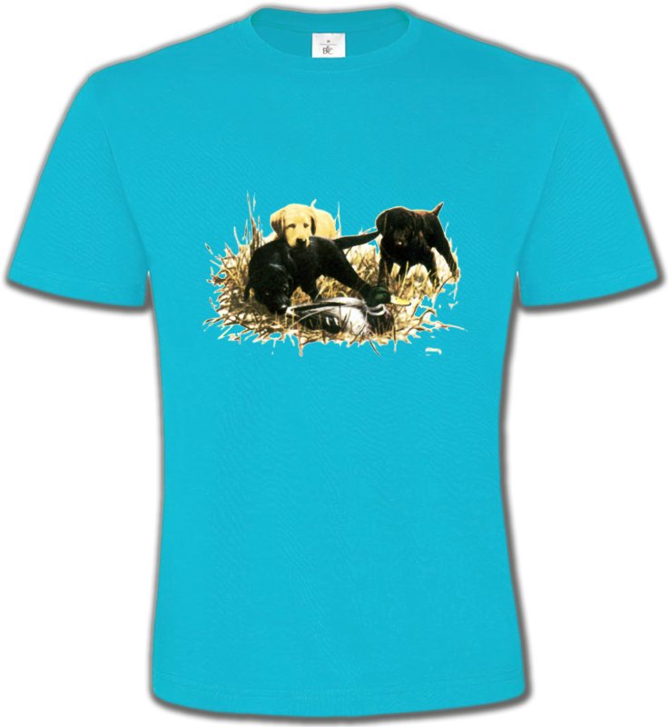 T-Shirts Col Rond Unisexe Labrador Labradors qui jouent (Y)