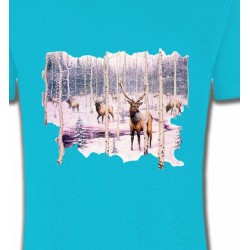 T-Shirts Chasse Cerf neige
