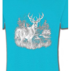 T-Shirts Chasse Cerf (blanc)