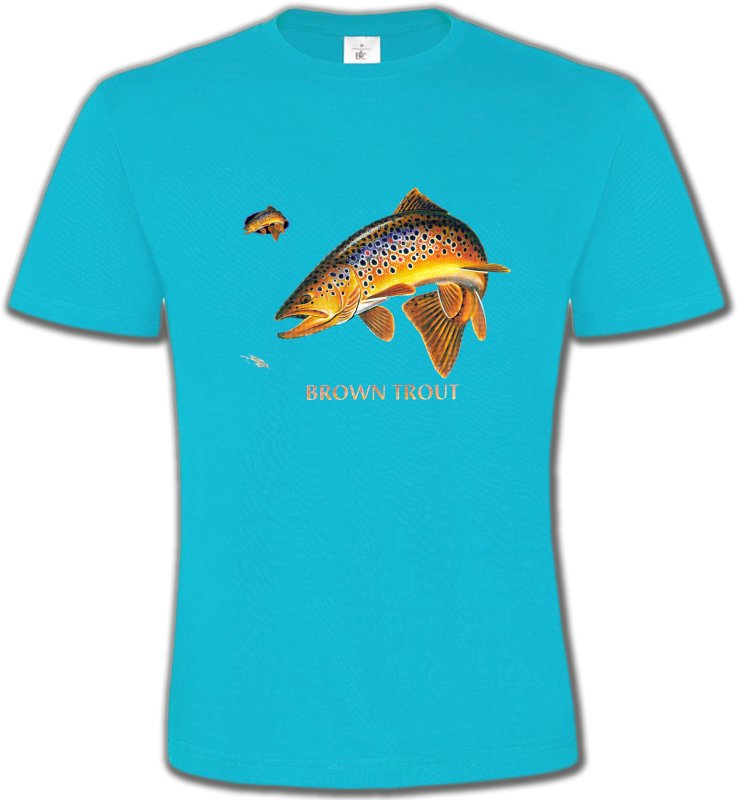 T-Shirts Col Rond Unisexe Pêche Brown Trout