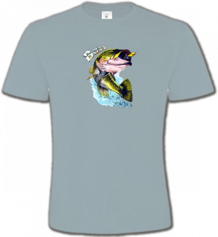 T-Shirts Col Rond Unisexe Pêche Bass