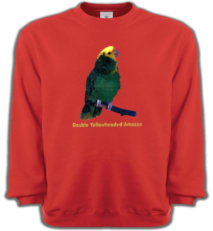 Sweatshirts Unisexe oiseaux exotiques Perroquet Amazone à double front jaune (H)