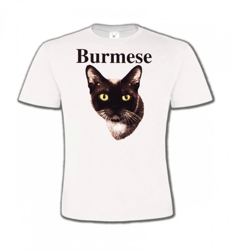 T-Shirts Col Rond Enfants Races de chats Chat Burmese