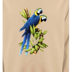 Sweatshirts Oiseaux Couple de perroquet Ara ararauna bleu (R)