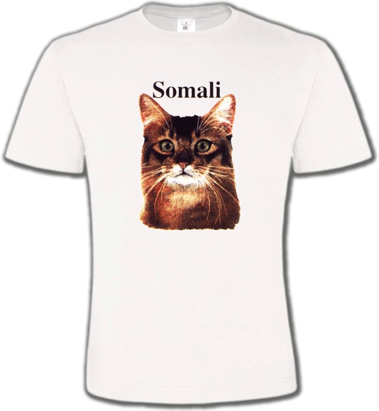 T-Shirts Col Rond Unisexe Races de chats Chat Somali (X)