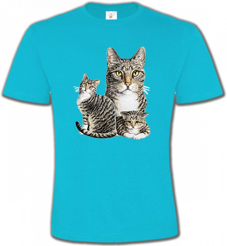 T-Shirts Col Rond Unisexe Races de chats Chats tigré gris (M2)