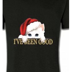 T-Shirts Races de chats Chaton blanc avec bonnet de Père Noël (O)