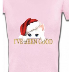 T-Shirts Races de chats Chaton blanc avec bonnet de Père Noël (O)