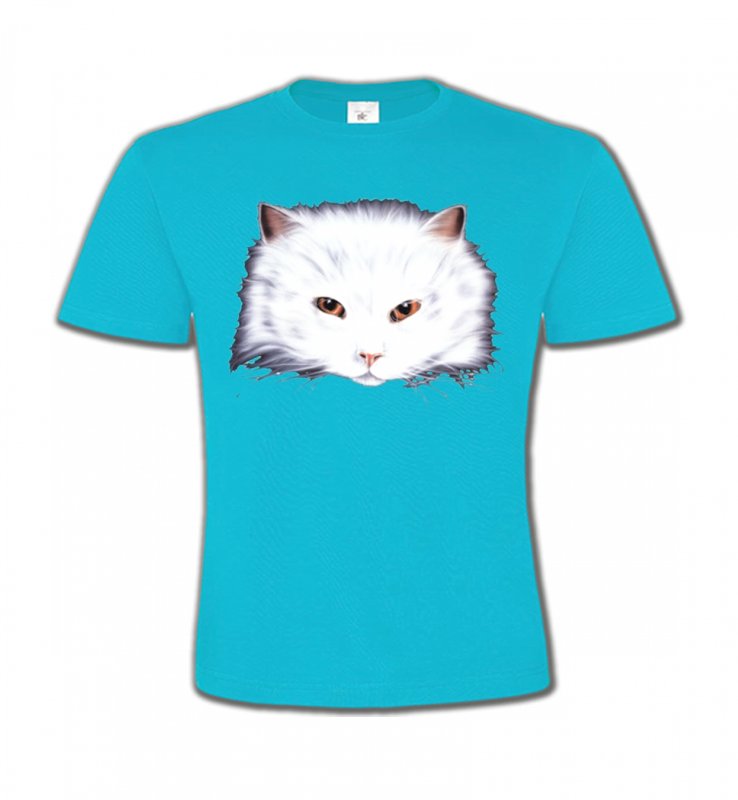 T-Shirts Col Rond Enfants Races de chats Chat Angora blanc