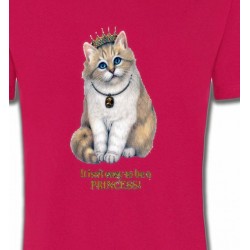 T-Shirts T-Shirts Col Rond Unisexe Chat Princesse (y3)