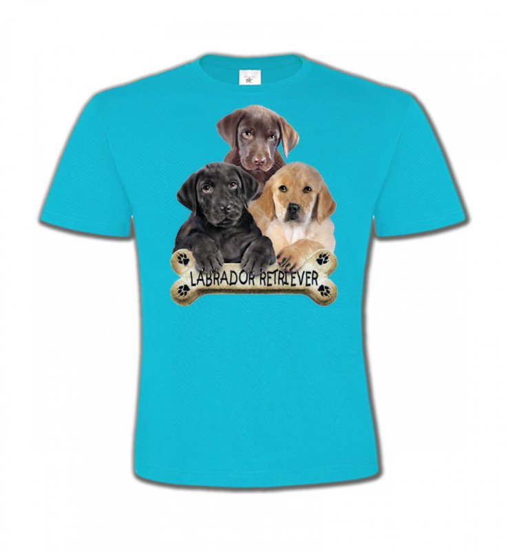 T-Shirts Col Rond Enfants Labrador Bébé labrador noir chocolat et sable (P)