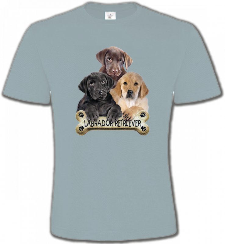T-Shirts Col Rond Unisexe Labrador Bébé labrador noir chocolat et sable (P)