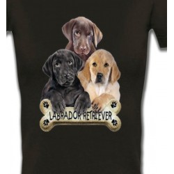 T-Shirts Labrador Bébé labrador noir chocolat et sable (P)