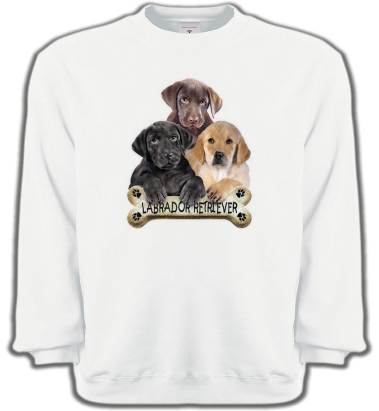 Sweatshirts Unisexe Labrador Bébé labrador noir chocolat et sable (P)
