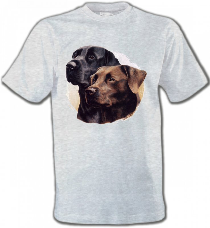 T-Shirts Col Rond Unisexe Labrador Labrador noir et chocolat (A)