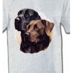 T-Shirts T-Shirts Col Rond Unisexe Labrador noir et chocolat (A)
