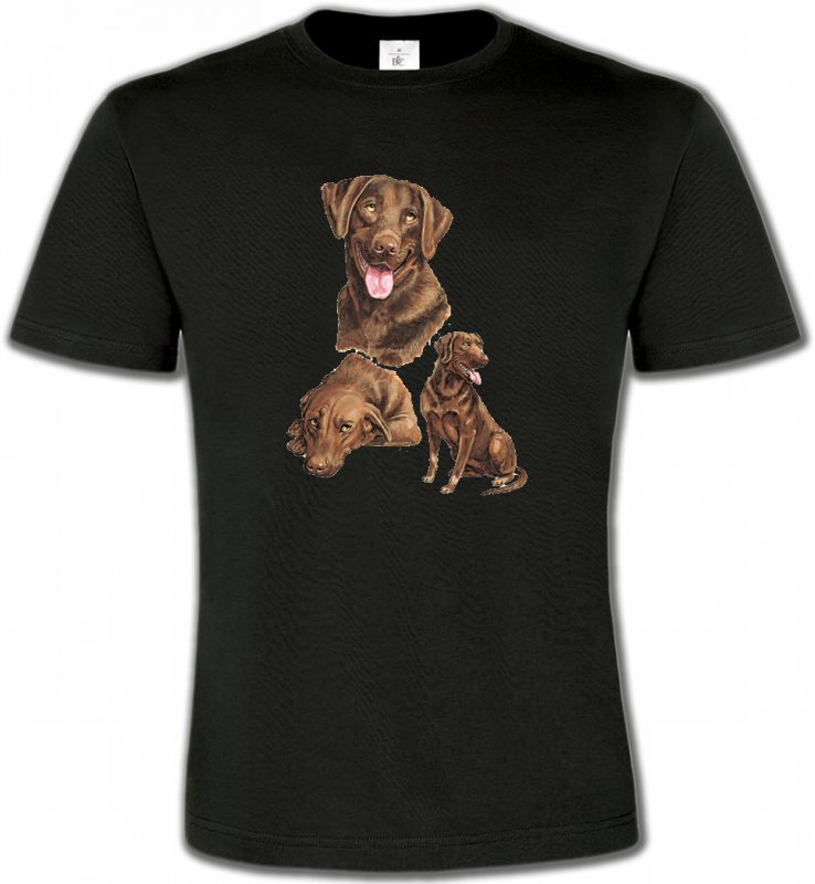 T-Shirts Col Rond Unisexe Labrador Labrador chocolat  (F)