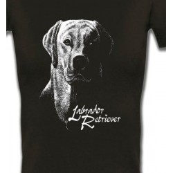 T-Shirts Races de chiens Labrador noir et blanc (H)