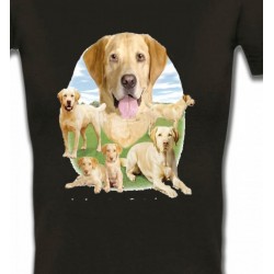 T-Shirts Labrador Labrador paysage sable  (R)