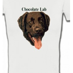 T-Shirts Races de chiens Tête de Labrador chocolat (W)