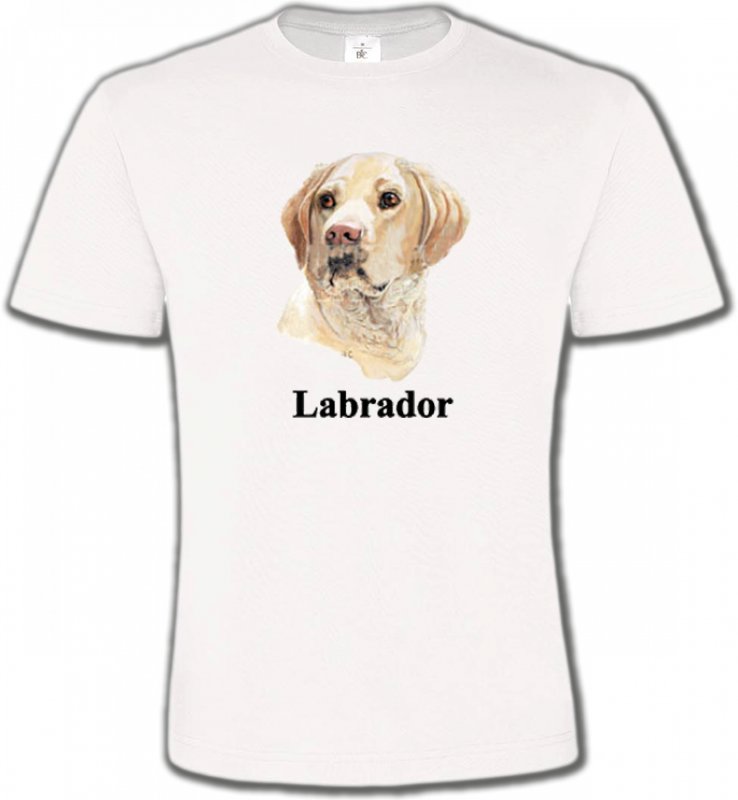 T-Shirts Col Rond Unisexe Labrador Tête de Labrador sable  (S)