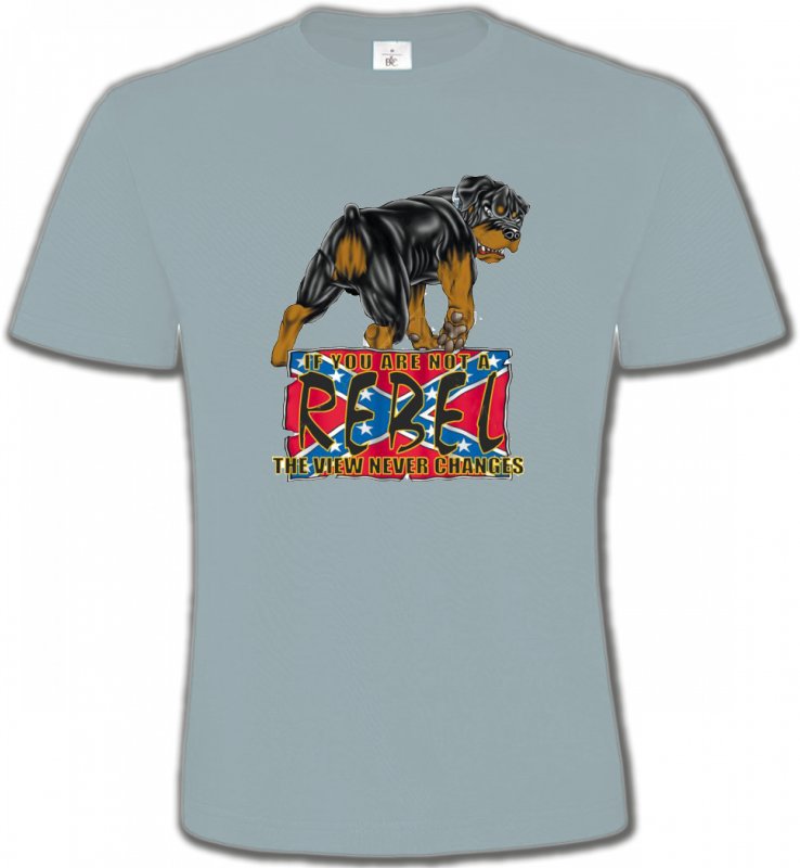 T-Shirts Col Rond Unisexe Rottweiler Rottweiler Rebel  (A)