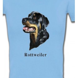 T-Shirts T-Shirts Col V Femmes Tête de Rottweiler (G)