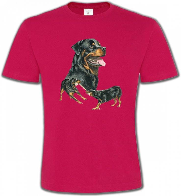 T-Shirts Col Rond Unisexe Rottweiler Rottweiler (E)