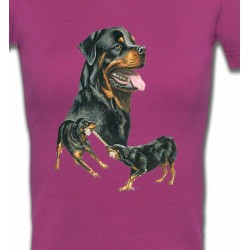 T-Shirts T-Shirts Col V Femmes Rottweiler (E)