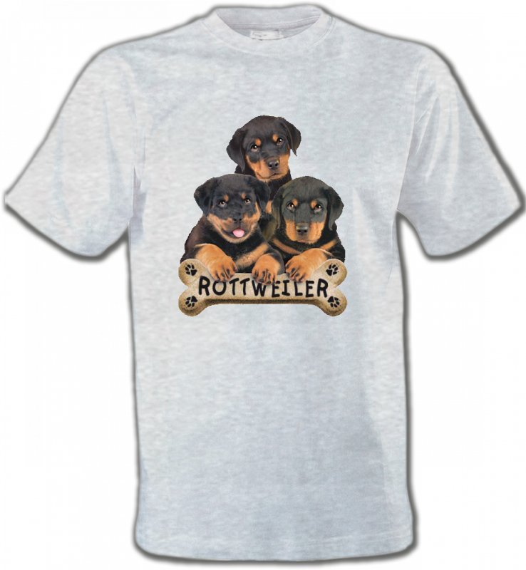 T-Shirts Col Rond Unisexe Rottweiler Bébés Rottweilers (R)