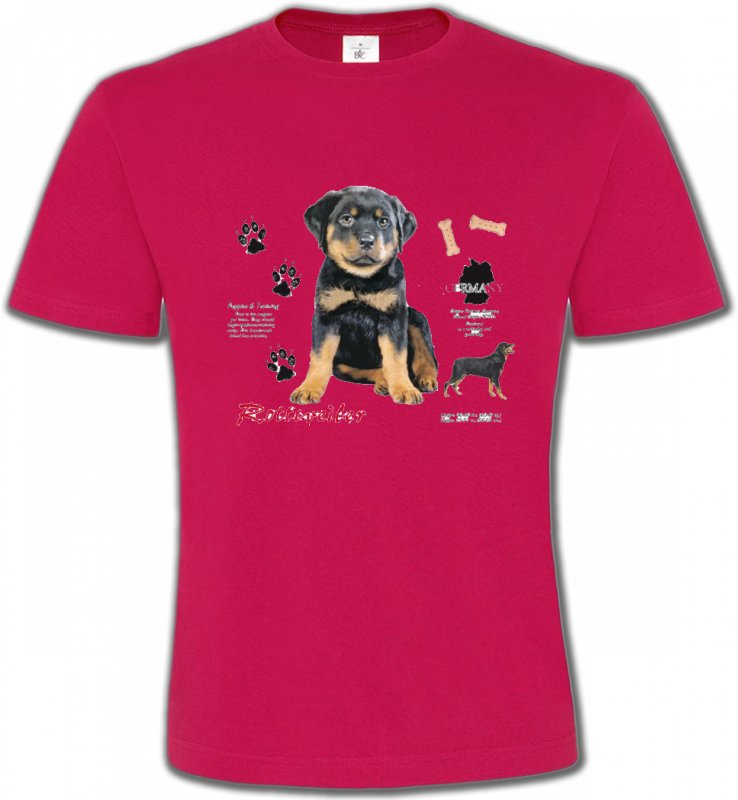 T-Shirts Col Rond Unisexe Rottweiler Rottweiler Chiot  (Q)
