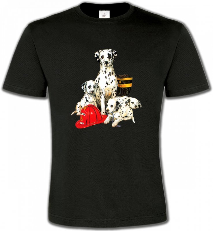 T-Shirts Col Rond Unisexe Dalmatiens Dalmatien Famille (F)