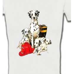 T-Shirts Dalmatiens Dalmatien Famille (F)