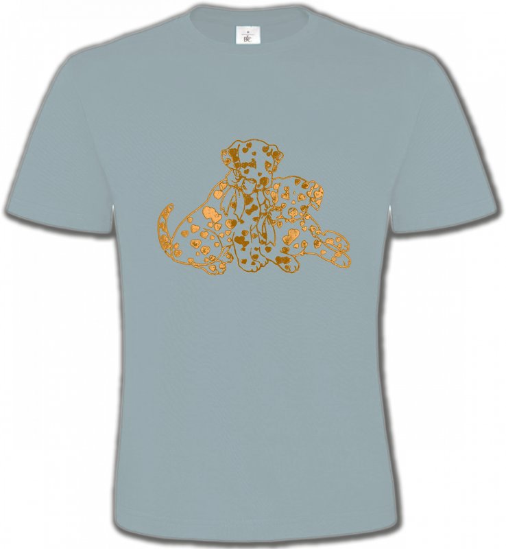 T-Shirts Col Rond Unisexe Dalmatiens Dalmatien Or (C)
