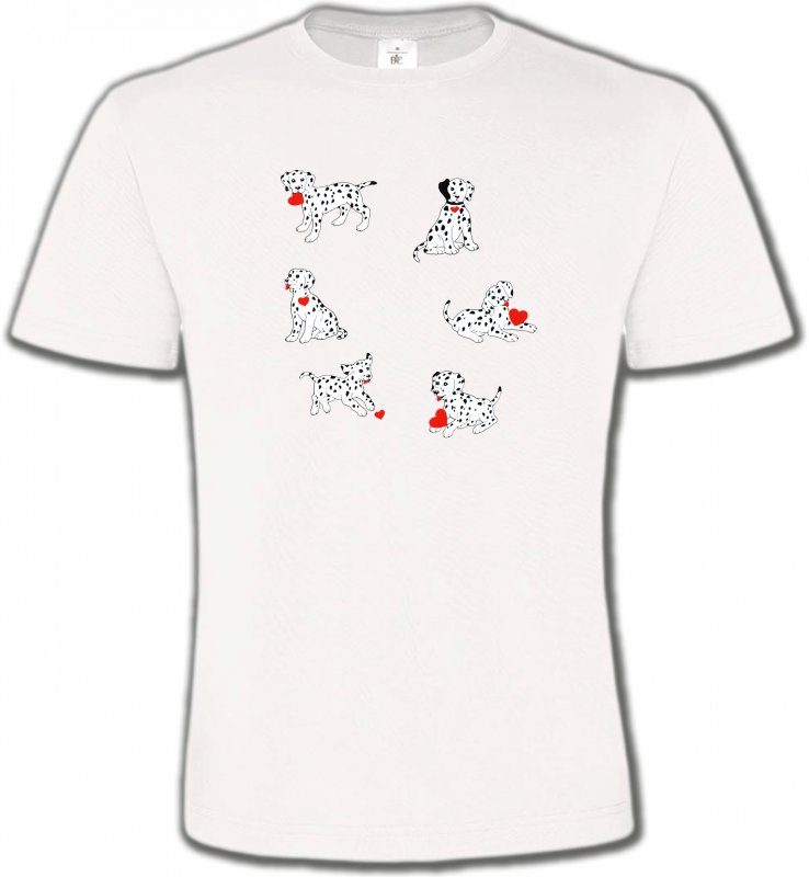 T-Shirts Col Rond Unisexe Dalmatiens Dalmatien (K)
