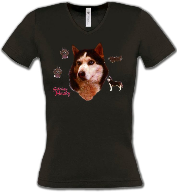 T-Shirts Col V Femmes Husky Husky (H)