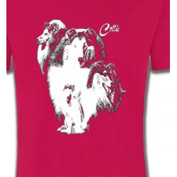 T-Shirts Races de chiens Colley Noir et Blanc (B)