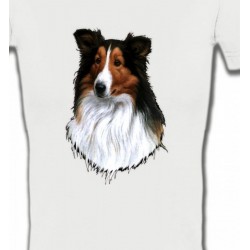 T-Shirts Races de chiens Tête de Colley (J)