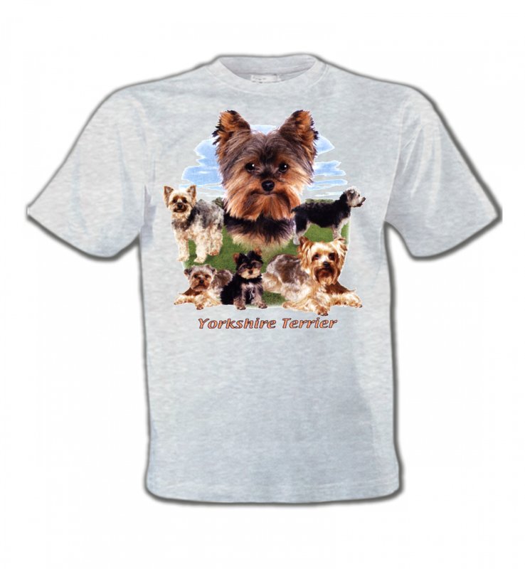 T-Shirts Col Rond Enfants Yorkshires Yorkshire terrier Paysage (B)