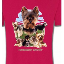 T-Shirts T-Shirts Col Rond Enfants Yorkshire terrier Paysage (B)