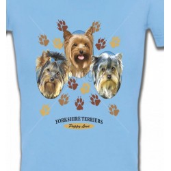 T-Shirts Races de chiens Trois têtes de Yorkshires (H)