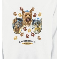Sweatshirts Races de chiens Trois têtes de Yorkshires (H)