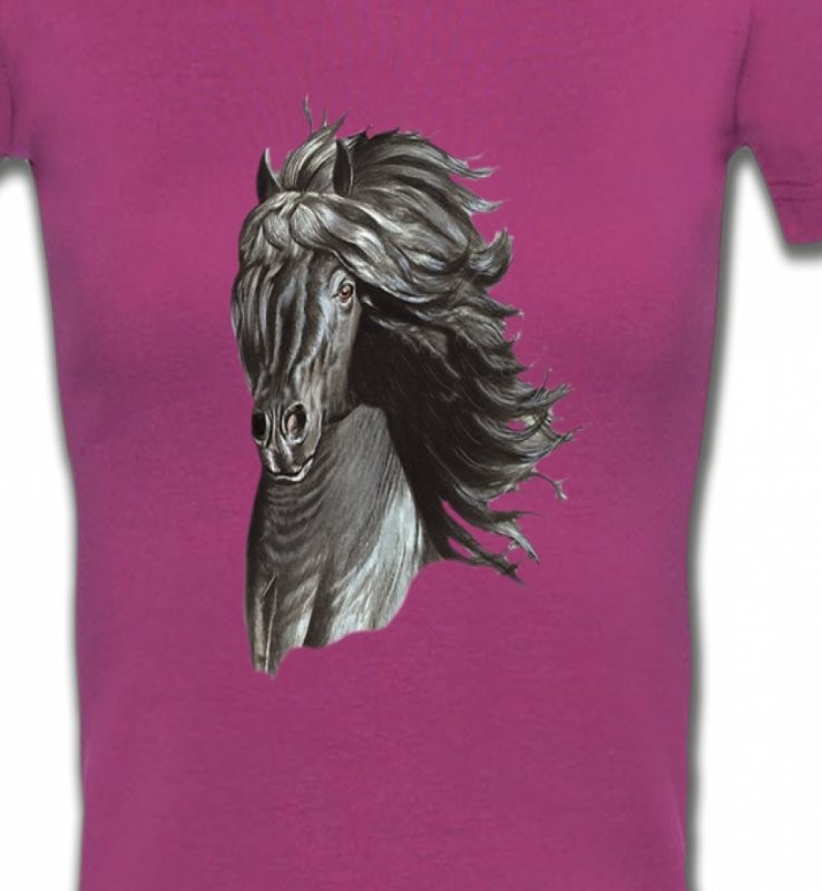 Tête de cheval  Frison noir (A)