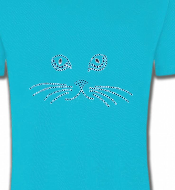 Strass Chat bleu