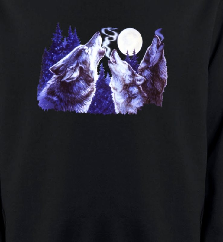 Loups hurlants dans la nuit