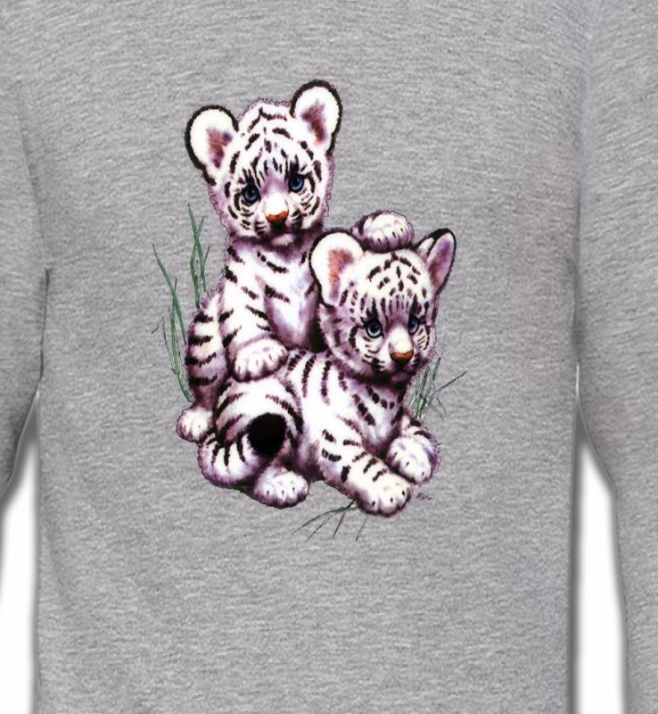 Deux bébés tigres blancs